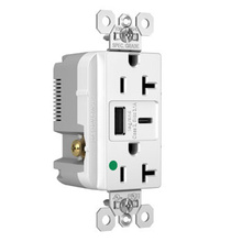 3.1A Hospital Grade USB Outlet, Type A/C, 20A, Tamper-Resistant, White 3.1A Hospital Grade USB Outlet, Type A/C, 20A, Tamper-Resistant, White