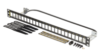 Shielded 24 port unloaded panel flat - use with KSFTP keystone jacks - 1RU - 1.75x 19