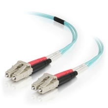 29.5ft (9m) LC-LC 50/125 OM4 Duplex Multimode PVC Fiber Optic Cable - Aqua 29.5ft (9m) LC-LC 50/125 OM4 Duplex Multimode PVC Fiber Optic Cable - Aqua