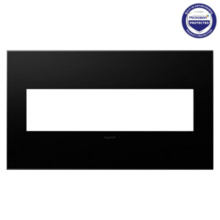 adorne® Graphite 4-Gang Screwless Wall Plate with Microban®