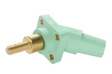 Series 16 45° 2'' Green Threaded Stud Panel Mount - Male Series 16 45° 2'' Green Threaded Stud Panel Mount - Male