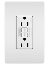 radiant® Tamper-Resistant 15A Duplex Self-Test GFCI Receptacles with SafeLock® Protection and Night Light, White radiant® Tamper-Resistant 15A Duplex Self-Test GFCI Receptacles with SafeLock® Protection and Night Light, White