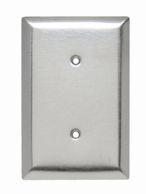Jumbo 1-Gang 302/304 Stainless Steel Wall Plate, Blank, Strap Mounted