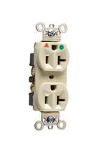 20A 125V Heavy Duty Hospital-Grade Isolated Ground Duplex Receptacle, Back and Side Wire, Light Almond