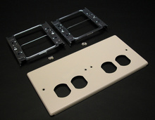 4-GANG W/TWO DUPLEX OPENINGS-IVORY 4-GANG W/TWO DUPLEX OPENINGS-IVORY