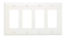 TradeMaster® 4-Gang Nylon Wall Plate, 4 Decorator Openings, White TradeMaster® 4-Gang Nylon Wall Plate, 4 Decorator Openings, White
