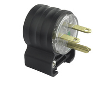 20A, 250V Extra-Hard Use Hospital-Grade Angled Plug, Black and Clear 20A, 250V Extra-Hard Use Hospital-Grade Angled Plug, Black and Clear
