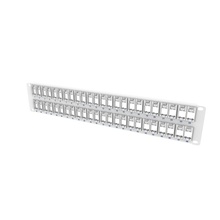 TechChoice - 48-Port - Front-Loading Keystone Panel with Removable Bezels - Label/Icon Field - Flat - 2RU - White
