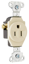 15A 125V Heavy Duty Spec-Grade Single Receptacle, Side Wire, Light Almond