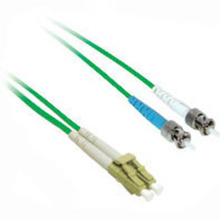 3.3ft (1m) LC-ST 50/125 OM2 Duplex Multimode PVC Fiber Optic Cable - Green