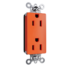 PlugTail® 15A 125V Spec-Grade Decorator Duplex Receptacle, Orange PlugTail® 15A 125V Spec-Grade Decorator Duplex Receptacle, Orange