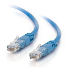 20ft (6.1m) Cat5e Molded Solid Unshielded (UTP) Ethernet Network Patch Cable - Blue