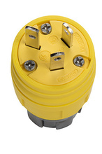 15A/10A, 125V/250V Watertight Straight Blade Plug, Yellow 15A/10A, 125V/250V Watertight Straight Blade Plug, Yellow