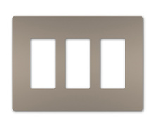 radiant® 3-Gang Screwless Wall Plate, Nickel