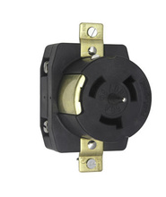 50A 480V California Standard Single Receptacle, 3-Pole 4-Wire, Black 50A 480V California Standard Single Receptacle, 3-Pole 4-Wire, Black
