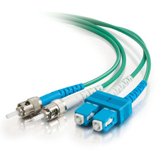 Discontinued - 16.4ft (5m) SC-ST 9/125 OS2 Duplex Single-Mode Fiber Optic Cable - Plenum CMP-Rated - Green