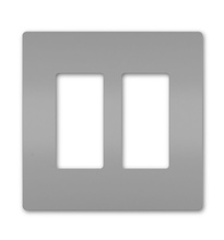 radiant® 2-Gang Screwless Wall Plate, Gray