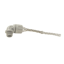 Nylon Strain Relief Cord Grip, 1-in NPT 90-Degree, .875-1.00 OD Range, Stainless Steel Mesh Nylon Strain Relief Cord Grip, 1-in NPT 90-Degree, .875-1.00 OD Range, Stainless Steel Mesh
