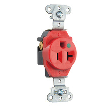 Hospital Grade Single Receptacles Tamper Resistant, Back and Side Wire, 20A, 125V, Red Hospital Grade Single Receptacles Tamper Resistant, Back and Side Wire, 20A, 125V, Red