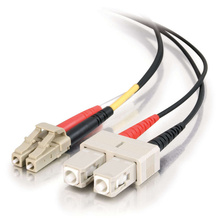 Discontinued - 32.8ft (10m) LC-SC 62.5/125 OM1 Duplex Multimode Fiber Optic Cable - Plenum CMP-Rated - Black