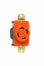 30A NEMA L1430 Single Receptacle, Orange, Isolated Ground 30A NEMA L1430 Single Receptacle, Orange, Isolated Ground