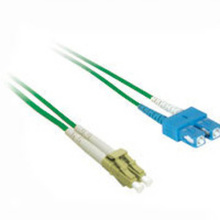 Discontinued - 32.8ft (10m) LC-SC 50/125 OM2 Duplex Multimode PVC Fiber Optic Cable - Green