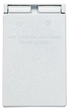 Cast Weatherproof Cover Duplex Receptacle Vertical, White Cast Weatherproof Cover Duplex Receptacle Vertical, White