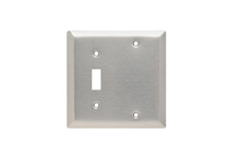 Combination Openings, 1 Toggle Switch and 1 Blank, Two Gang, 302/304 Stainless Steel