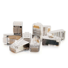 RJ45 Shielded Cat5e Modular Plug (with Load Bar) for Round Solid or Stranded Cable Multipack (50-Pack) RJ45 Shielded Cat5e Modular Plug (with Load Bar) for Round Solid or Stranded Cable Multipack (50-Pack)