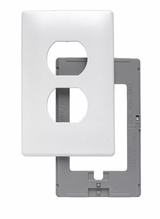 Discontinued - Discontinued - One Gang Duplex Receptacle Screwless Wall Plate with Plastic Sub-plate, White