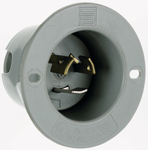 15A NEMA L515 Flanged Inlet, Gray 15A NEMA L515 Flanged Inlet, Gray