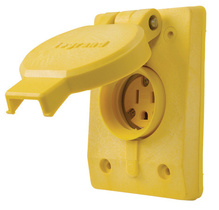 15A, 125V Watertight Straight Blade, Single Receptacle, Yellow 15A, 125V Watertight Straight Blade, Single Receptacle, Yellow