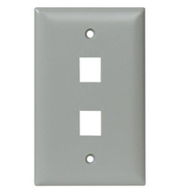 1-Gang, 2-Port Wall Plate, Gray