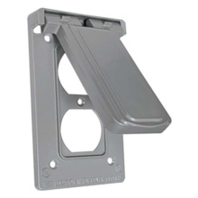 Cast Weatherproof Cover Duplex Receptacle Vertical, 5 Screw Mounting, Gray
