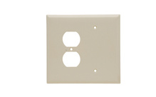 Jumbo 2-Gang Thermoset Wall Plate, 1 Blank, 1 Duplex Receptacle, Ivory Jumbo 2-Gang Thermoset Wall Plate, 1 Blank, 1 Duplex Receptacle, Ivory