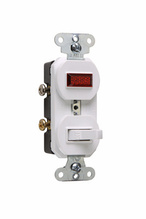 Single-Pole Combination Switch and Pilot Light, White Single-Pole Combination Switch and Pilot Light, White