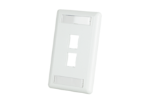 HDJ 2-Port Single-Gang Faceplate with Label Field HDJ 2-Port Single-Gang Faceplate with Label Field