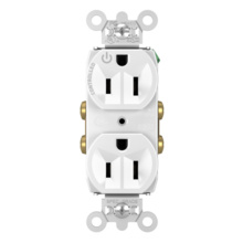 15A 125V Hard-Use Spec-Grade Plug Load Controllable Duplex Receptacle, White 15A 125V Hard-Use Spec-Grade Plug Load Controllable Duplex Receptacle, White