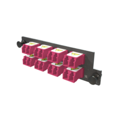 Infinium M4 HDFP Adapter Panel, 8 Keyed Front Non-Keyed Rear LC Duplex Adapters, 16 Fibers, Magenta Infinium M4 HDFP Adapter Panel, 8 Keyed Front Non-Keyed Rear LC Duplex Adapters, 16 Fibers, Magenta