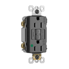 Discontinued - Discontinued - Hospital Grade Tamper-Resistant Weather-Resistant 15A Self-Test Duplex GFCI Receptacle, Black