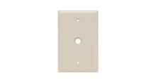 Junior Jumbo 1-Gang Thermoset Wall Plate, 0.53-in Round Opening for Telephone or Cable, Light Almond