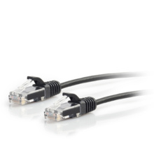 Q-Series Patch Cords, Cat6A, Reduced Diameter, Black 6in