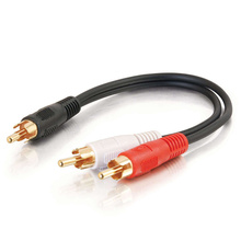 0.5ft (0.15m) Value Series™ One RCA Mono Male to Two RCA Stereo Male Y-Cable 0.5ft (0.15m) Value Series™ One RCA Mono Male to Two RCA Stereo Male Y-Cable