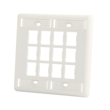 HDJ 6 PORT DOUBLE GANG FACEPLATE, FOG WHITE, WITH LABEL FIELD HDJ 6 PORT DOUBLE GANG FACEPLATE, FOG WHITE, WITH LABEL FIELD