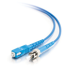 Discontinued - 32.8ft (10m) SC-ST 9/125 OS2 Simplex Single-Mode PVC Fiber Optic Cable - Blue