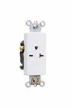 20A 250V Heavy Duty Specification Grade Single Decorator Receptacles, White 20A 250V Heavy Duty Specification Grade Single Decorator Receptacles, White