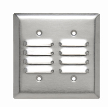 2-Gang 302/304 Stainless Steel Wall Plate, Louver Plate, Vertical