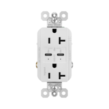 Spec Grade 30W USB Outlet, Type C, 20A, Tamper-Resistant, White