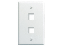 1-Gang, 2-Port Wall Plate, White 1-Gang, 2-Port Wall Plate, White
