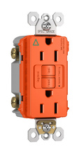 Isolated Ground Tamper-Resistant 15A Duplex Self-Test GFCI Receptacles with SafeLock® Protection, Orange Isolated Ground Tamper-Resistant 15A Duplex Self-Test GFCI Receptacles with SafeLock® Protection, Orange